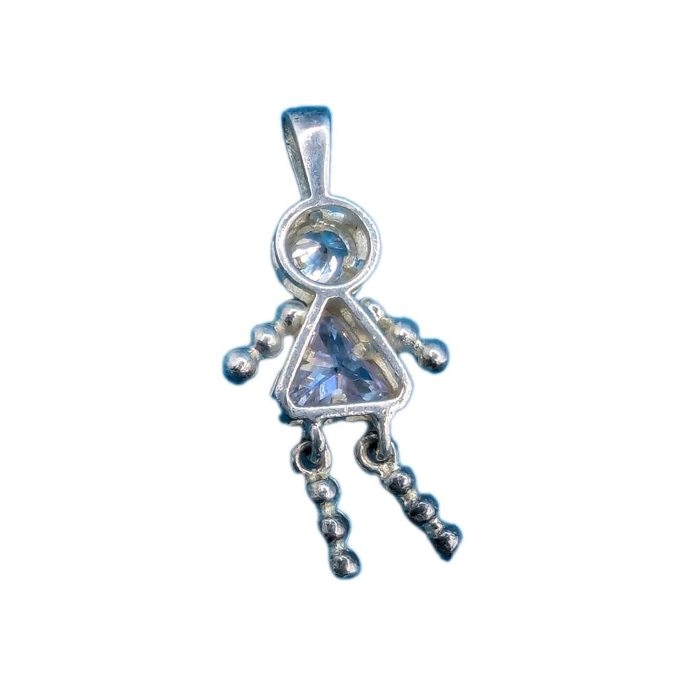 Sterling Silver 925 Girl Child Pink Gemstone Birthstone Mother Grandma Pendant